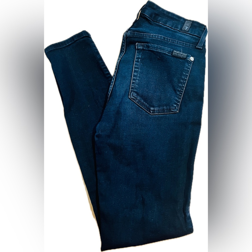 7 For All Mankind — Midrise ankle skinny jeans, size 28
